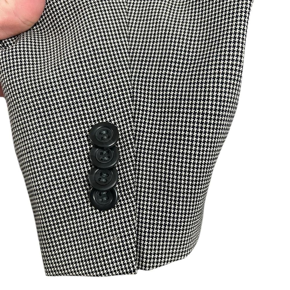 Pronto Uomo Lana Lux Silk Wool Cashmere Black White Houndstooth Sports Coat 38R - Picture 8 of 14